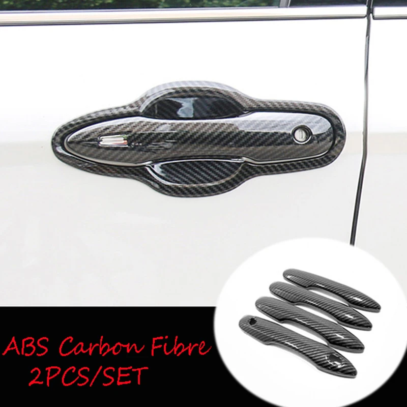 3type За Toyota Camry 8th 2018 2019 ABS Въглеродни влакна Външна врата копчето на колата, парапет, накладки, Аксесоари за полагане на автомобили 4 бр./компл.