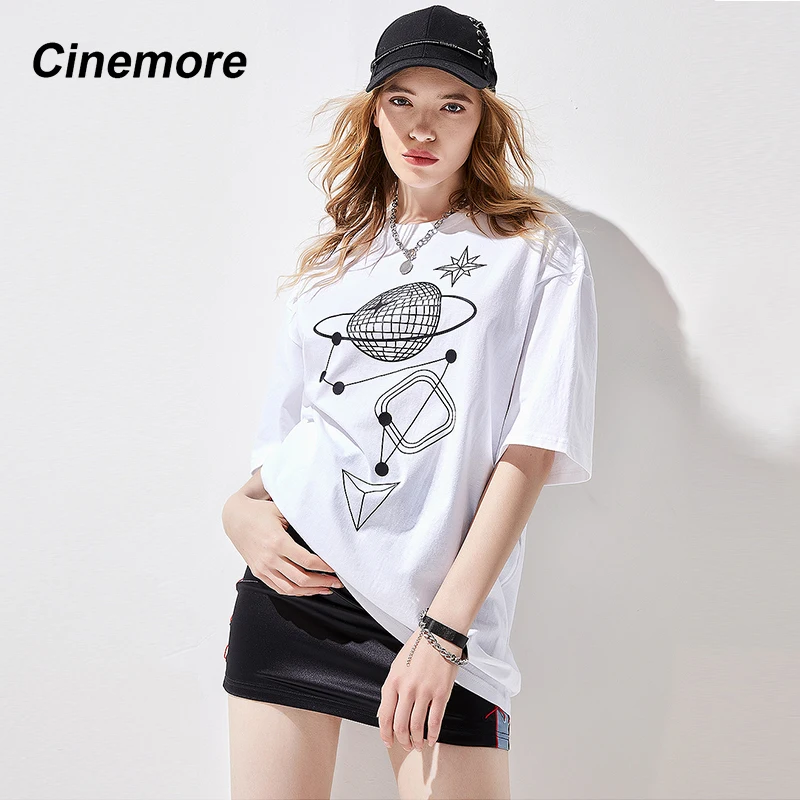 Cinemore 2022 Лятна Тениска За Жени И Мъже, най-Високо Качество, по-Големи размери, един-цветен Модни и Ежедневни дамски тениска, на База Топ, Жена
