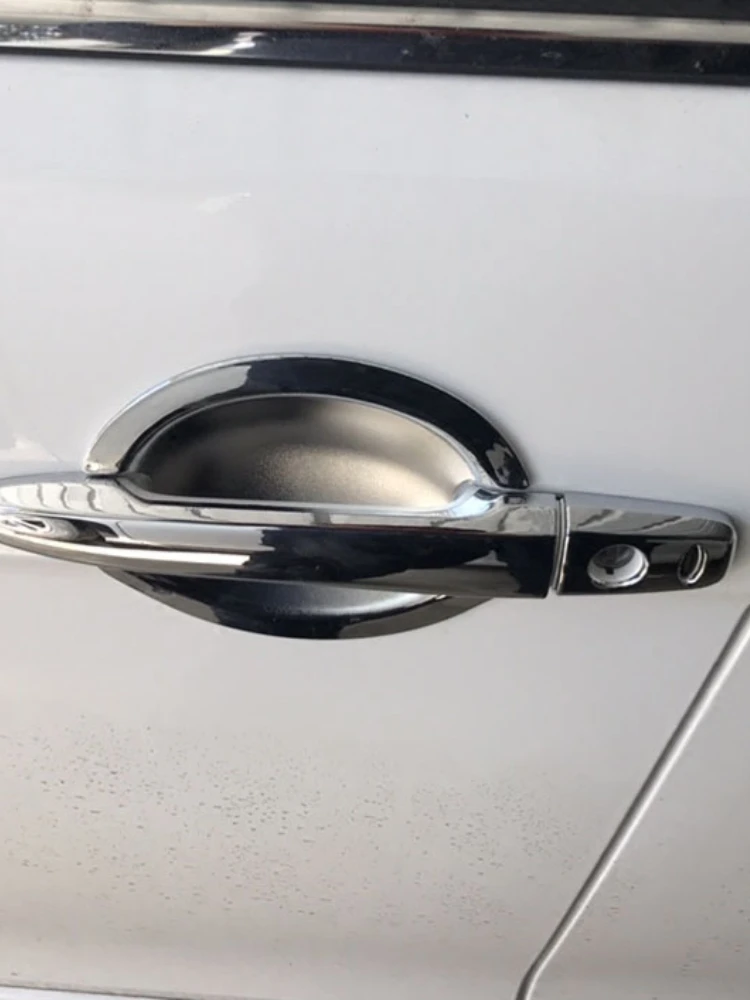 FUNDUOO за Mitsubishi Outlander Lancer 2008 - 2018, хромирана капачка на дръжката на вратата на колата с дупка за смарт ключ + купа