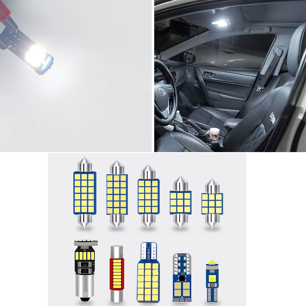 автомобилни Led лампи 7шт за Hyundai Santa Fe 3 DM 2013 2014 2015 2016 2017 Вътрешна Куполна лампа за четене, Огледало за тоалетка за маса, Аксесоари за осветление