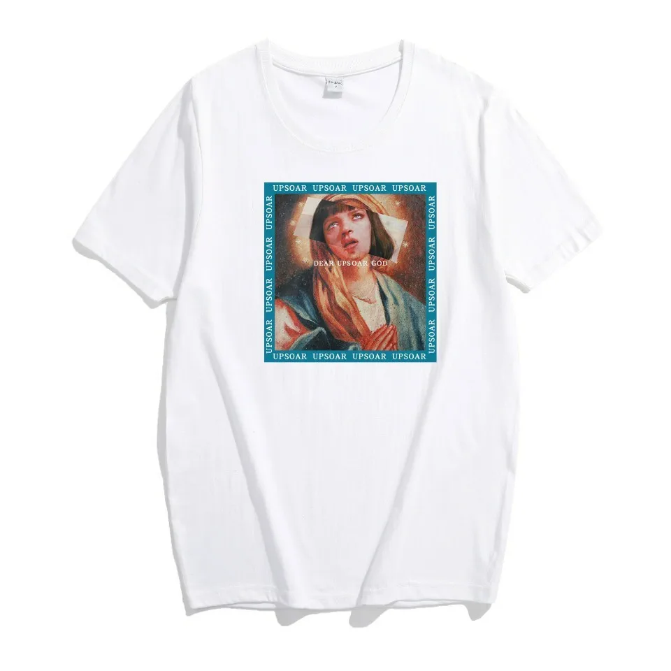Летни ежедневни памучни блузи в стил хип-хоп, тениски, градинска дрехи, мъжки ризи Virgin Mary, тениски с забавни принтом, къс ръкав, Персонални топ