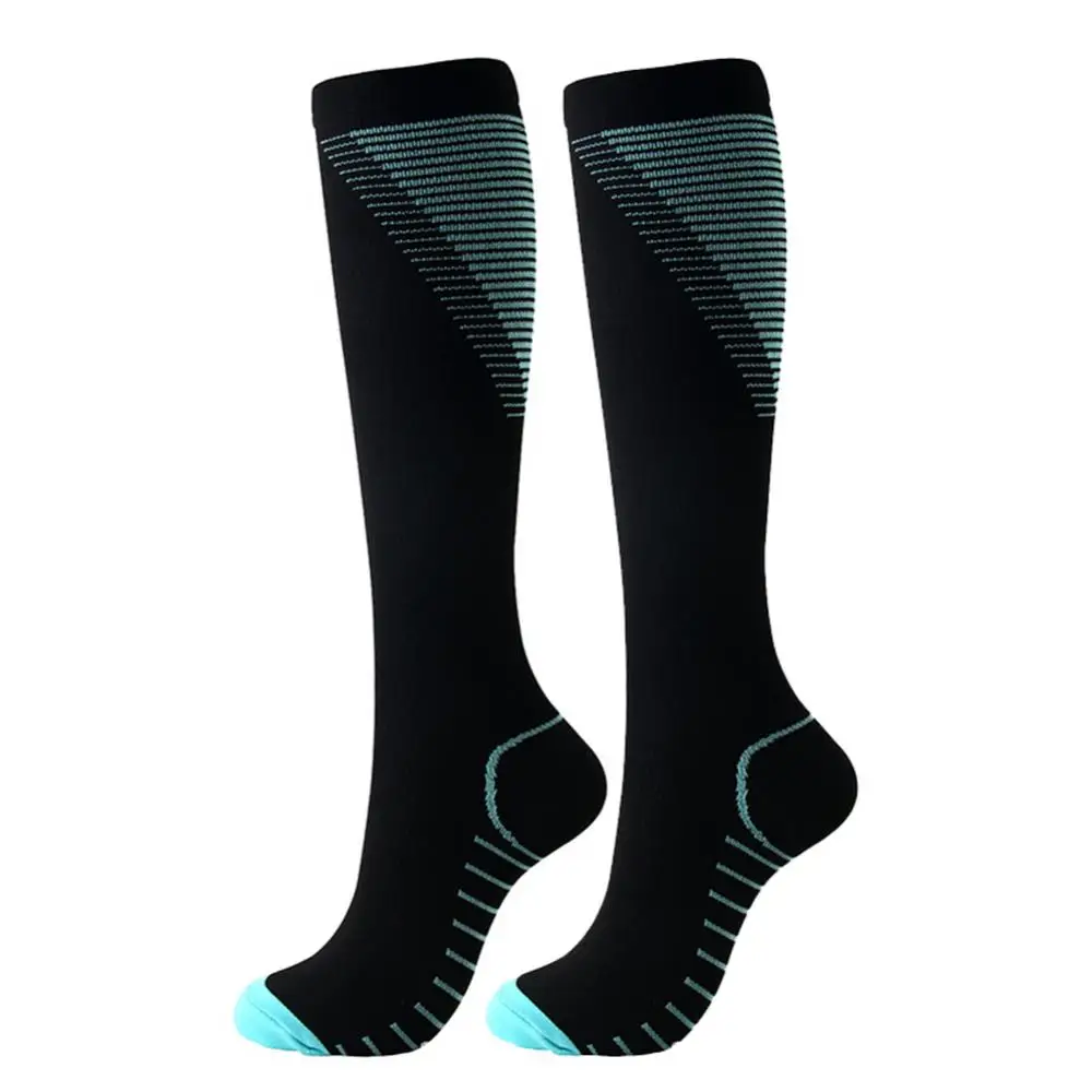 Мъжки спортни чорапи под налягане, женски спортове на открито, футбол, бягане, найлонови чорапи за опашка, цветни чорапи V-образна форма на открито