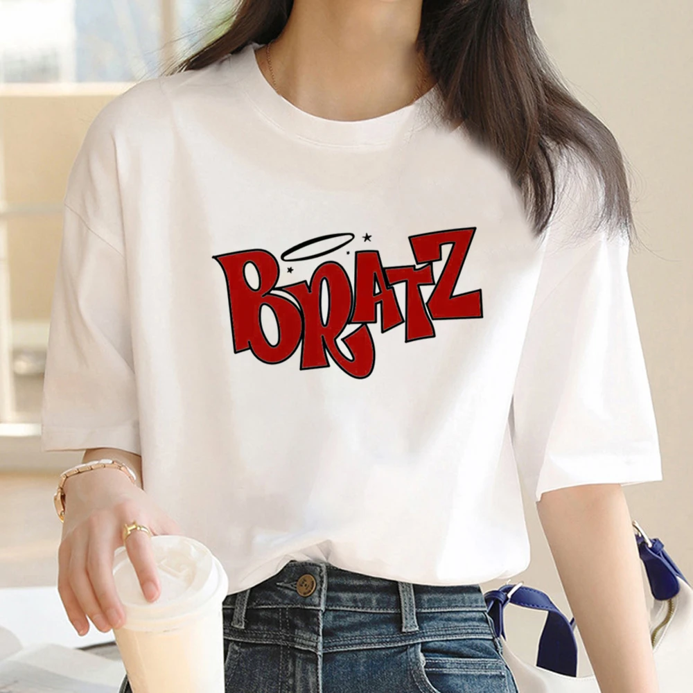 Тениска Bratz, женски японски тениски, дрехи с комиксами за момичета 2000-те години