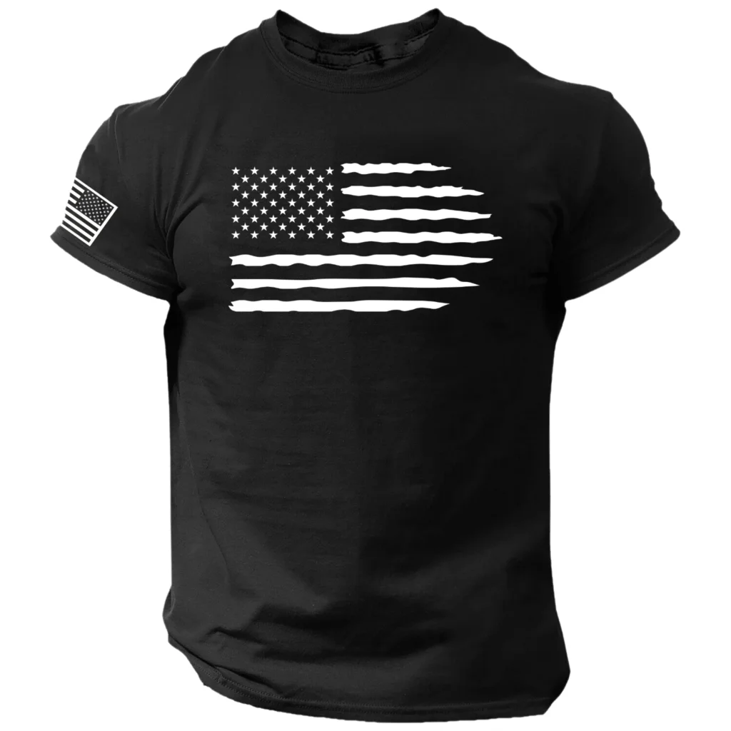 Тениска фитнес зала американски флаг мъжка тениска 3D принт флаг на САЩ тениска оверсайз ежедневно с къс ръкав лятна спортна Мъжки дрехи, блузи