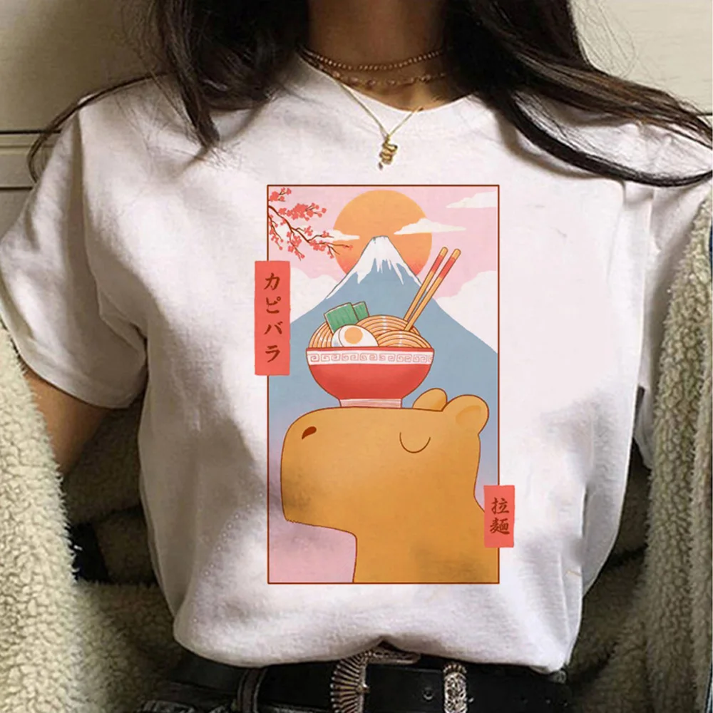 Тениски Capybara, дамски дизайнерски тениски с комиксами, дамски японската забавно облекло