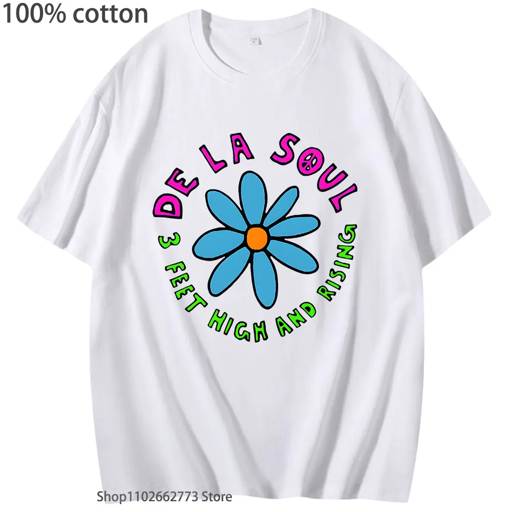 Тениски De La Soul Смешни Feet High Rising By Shirt Модна Тениска с Аниме от 100% памук С хубав анимационни комиксом За мъже/жени, Тениска Y2k Top