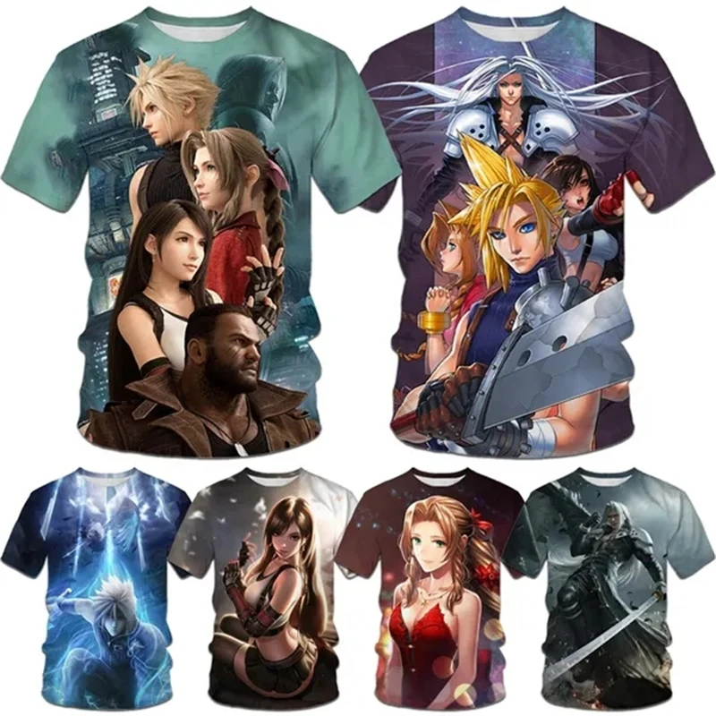 Тениски Final Fantasy XVI, аниме игра, 3D принт, Мъжка и дамска мода, негабаритная тениска с къс ръкав, Harajuku, Детски тениски, потници, облекло