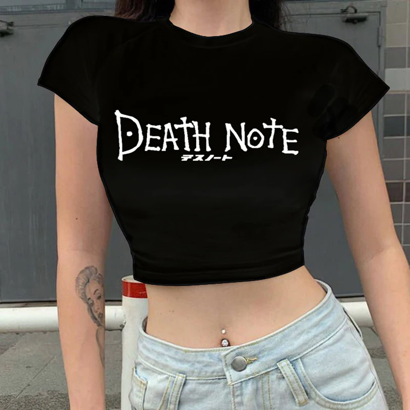 Японското аниме Death Note Тениска Kawai Карикатура Тениска Белина Ичиго Графични Тениски Миша Манга Тениска Върховете Тениска Женски съкратен топ