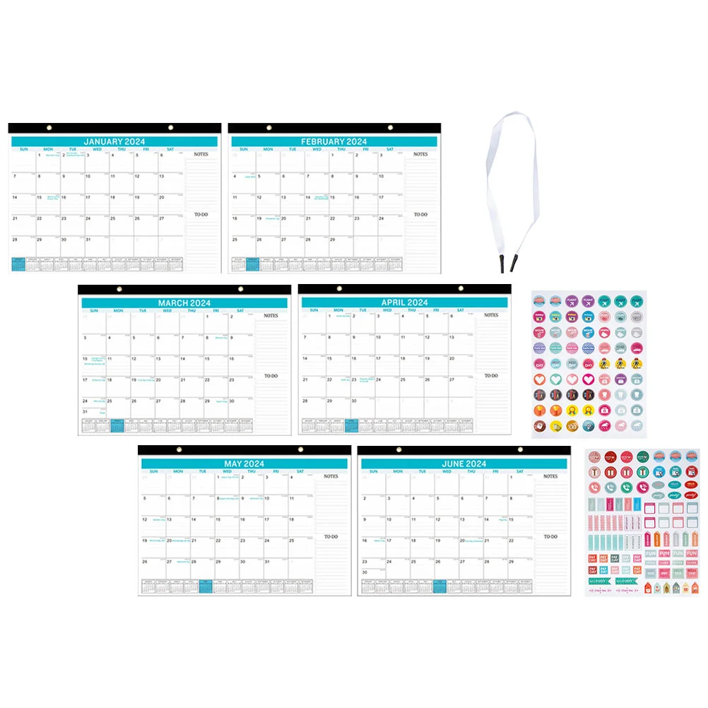 1 Комплект за Стенен календар Английски Календар Месечен Календар Стенен Календар за Ежедневна употреба