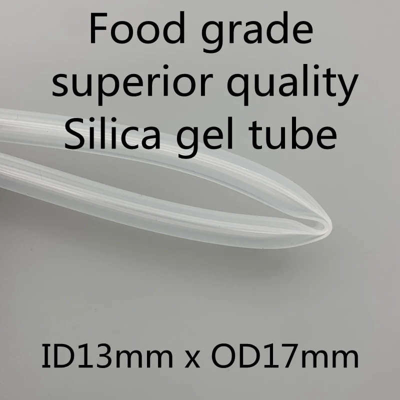 1 м Хранително-вкусовата Прозрачен маркуч от силиконов каучук ID 13 mm OD x 17 мм Гъвкава Нетоксичная Силиконова тръба е Прозрачна тръба