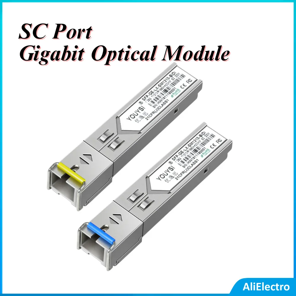 1 Чифт SFP-модули SC Gigabit DDM BIDI 1000 Mbps Оптичен Предавател SFP модул е Съвместим с Ключ Cisco/Mikrotik