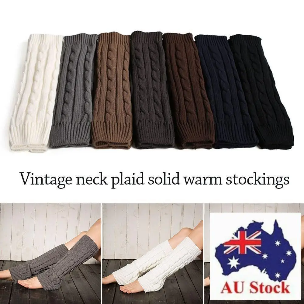 1 чифт трикотажни гетр за жени, зимни дебели термозащитный Корейски модната Вълна, монофонични 8-редов купчина дълги чорапи
