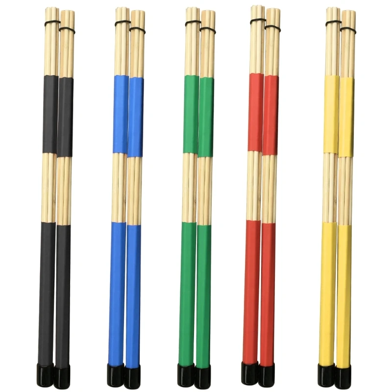 1 чифт четки за барабанни пръчки с бамбуковым пръчка, комплект от пръчки с няколко пръчки за любителите на макари, изработен от 19 трайни бамбук вещества