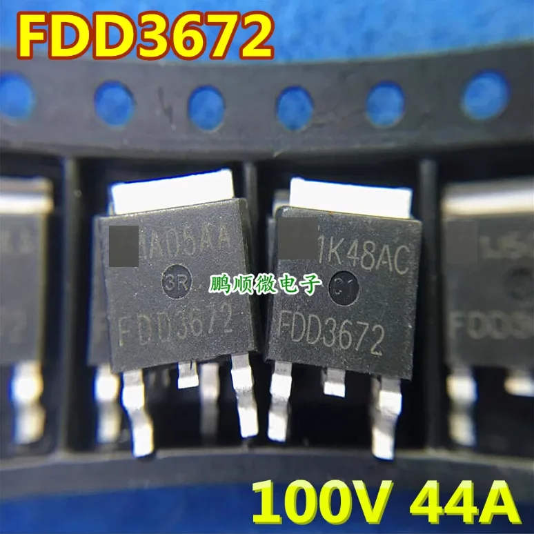 10 бр./1 лот Употребявани оригинални внесени N-канален MOSFET FDD3672 100V 44A TO-252