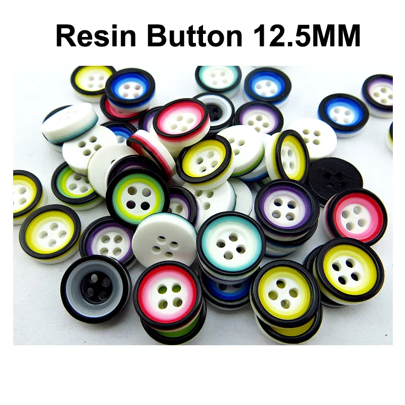 100 БР детски копчета от смола, боядисана с диаметър 12,5 мм, с 4 дупки, поли, палта, Ботуши, Аксесоари за шиене на дрехи, Пуговица за ризи R-175