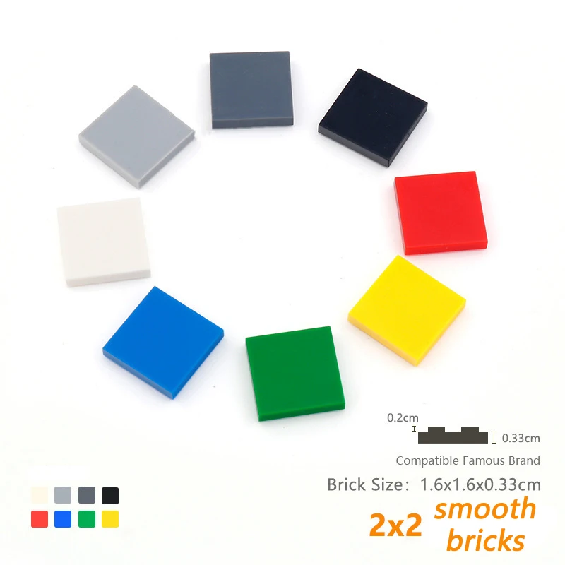 100 бр./лот САМ Блокове Строителни Тухли с гладки 2X2 Технология Монтаж на Строителна играчка за деца Размер е Съвместим с марката