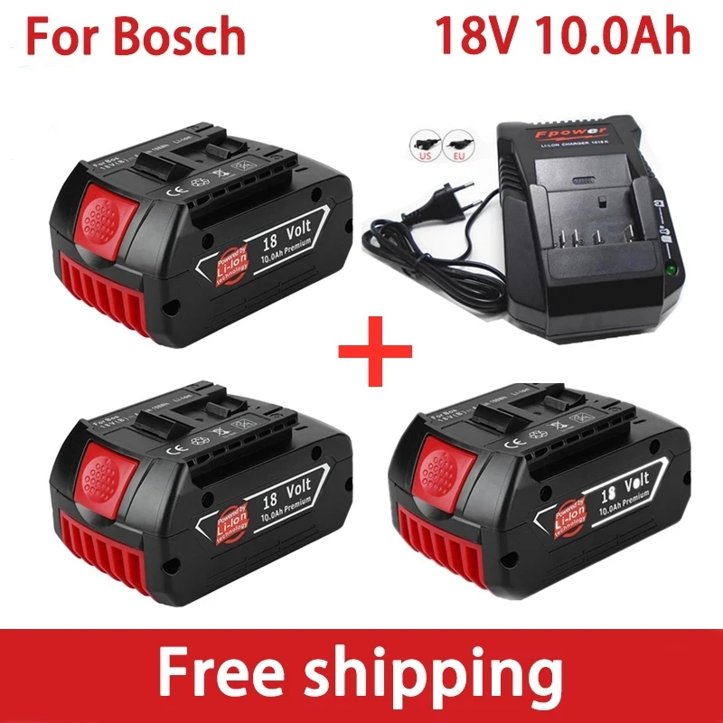100% Оригинална литиево-йонна акумулаторна батерия 18v 10,0 А за резервни електроинструменти на Bosch 10000 ма Преносим индикатор за смяна на