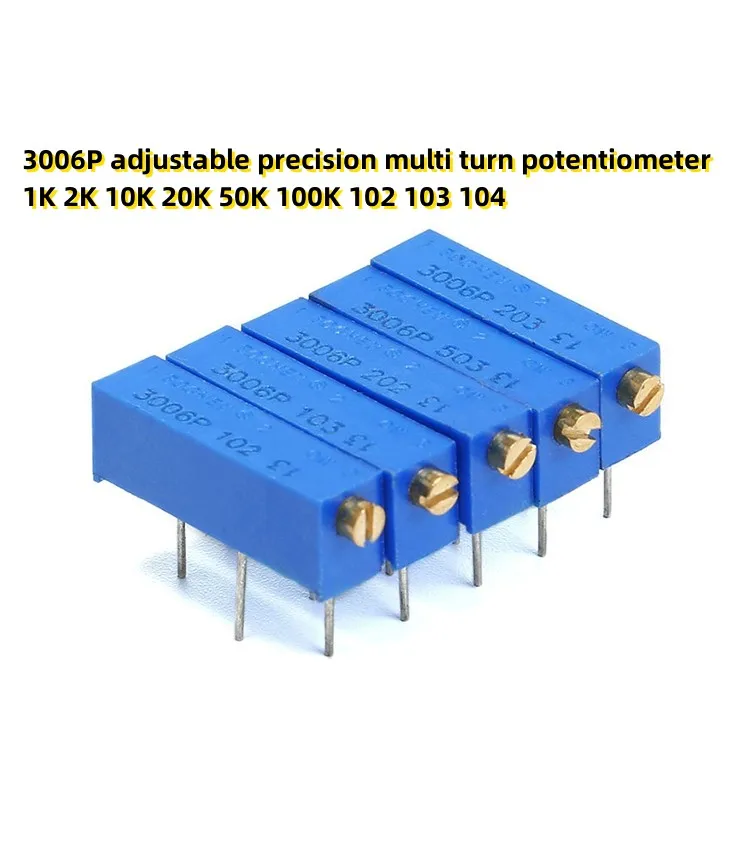10ШТ 3006P регулируема точност многооборотный потенциометър 1K 2K 10K 20K 50K 100K 102 103 104
