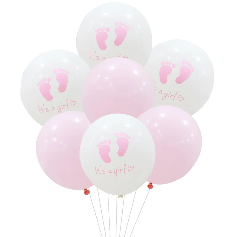 12-инчов разкриващ пол отпечатък на стъпалото, на парти в чест на рождения Ден на детето с въздушно топка, Кръг Синьо Розово подпори за фотосесия с въздушно топка, украсена с латекс