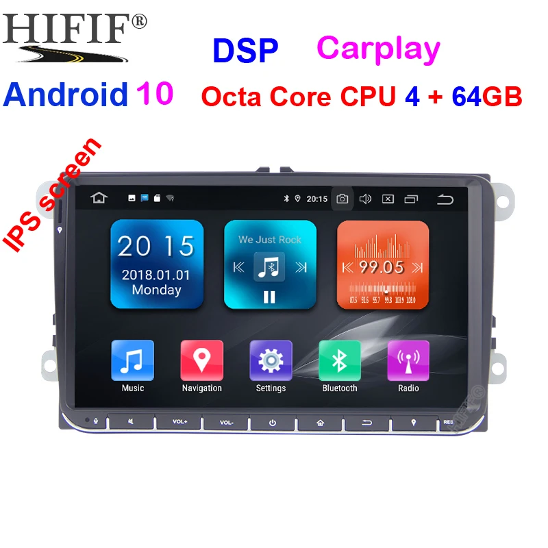 2 din Android 10,0 Автомобилен Радиоприемник GPS за VW Passat B6 CC Polo GOLF 5 6 Touran, Tiguan, Jetta Magotan Seat 9 