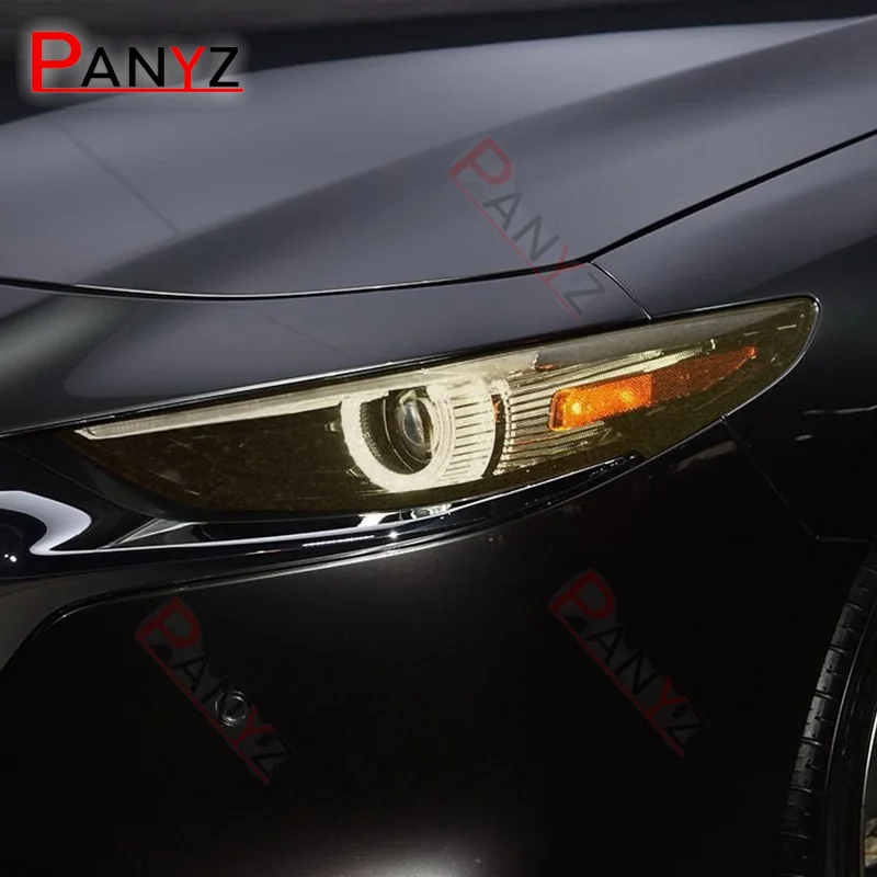 2 бр. за Mazda 3 BP 2019 2020 2021 Защитно фолио за фарове, Прозрачна черна защитно фолио от TPU