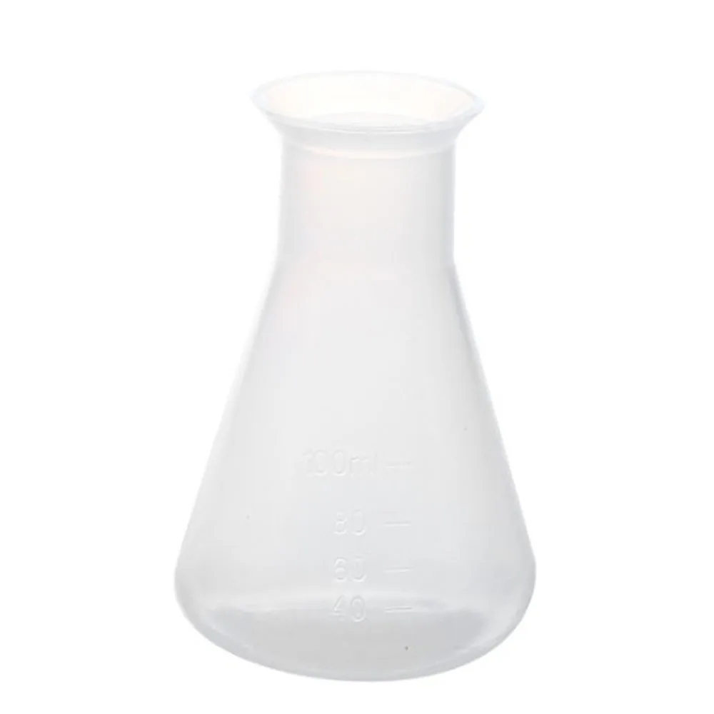 2 бр./лот, 50-1000 мл, Прозрачна Бяла пластмасова Лаборатория за Химически конична колба за съхранение, бутилка