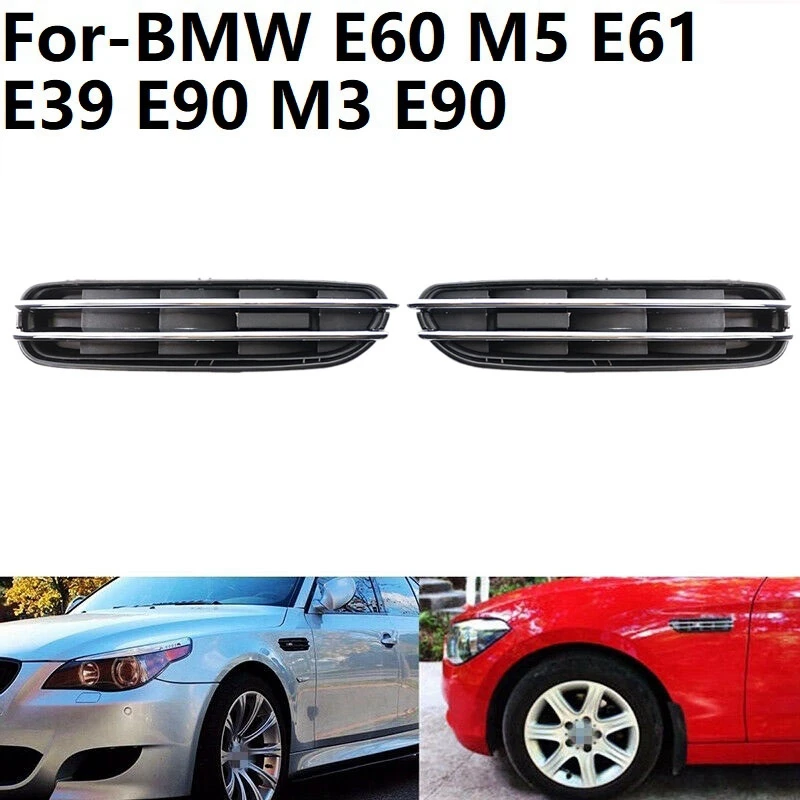 2 елемента Вентилационни отвори за страничните крила на автомобила с въздушен поток на Окото Решетка за BMW E60 E61 M5 E39 E90 M3 E90