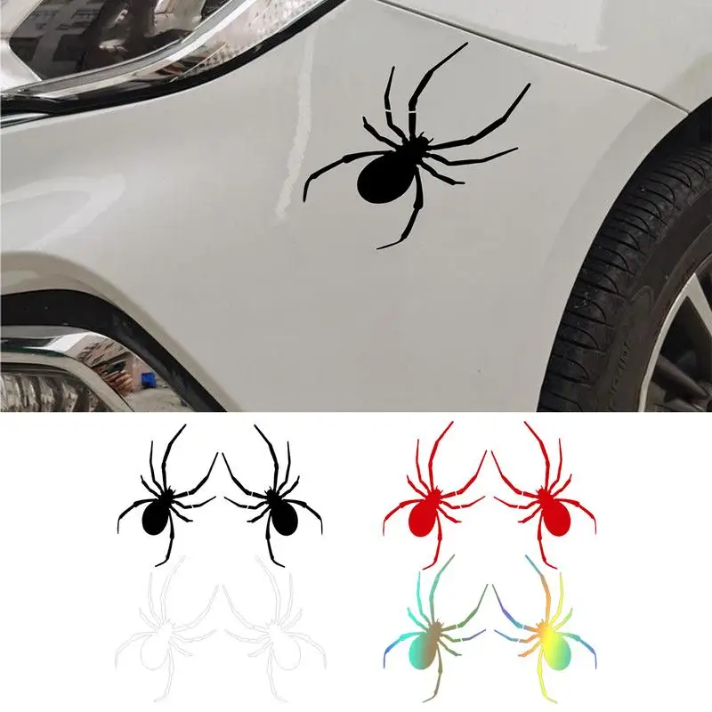 2 елемента Стикер във формата на паяк, за автомобил, водоустойчив стикер във формата на икона Auto Spider, украса за етикети, универсална стилна стикер за аксесоари за стайлинг на автомобили