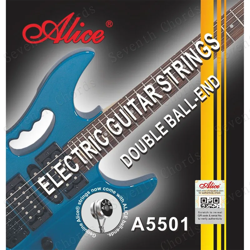 2 комплект струни за електрическа китара ALICE A5501 с двойно шариковым край, 1-6 струни 010-046, настоящата никел ликвидация. 6 стоманени струни.