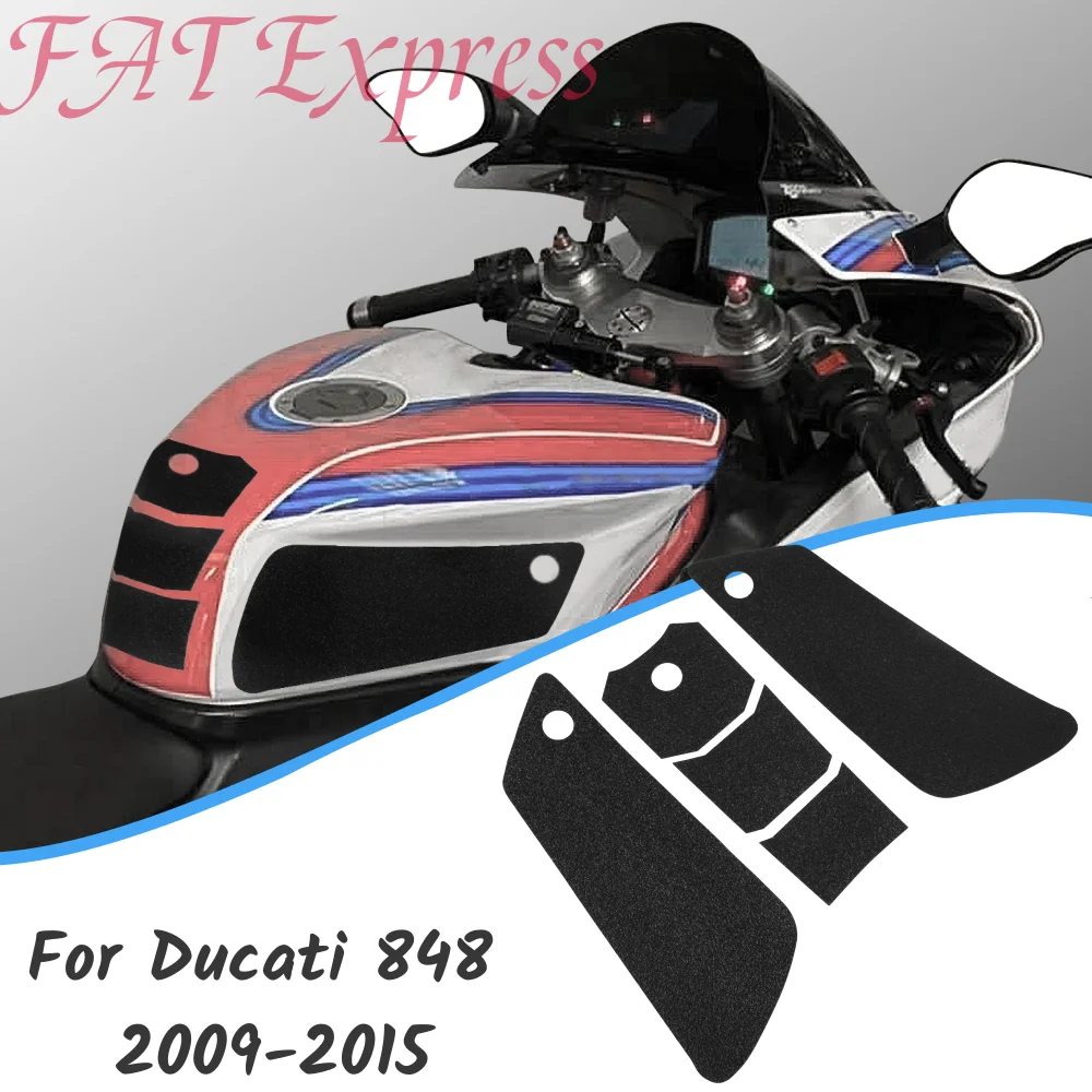 2010 2011 Ducati848 Протектор на резервоара за Ducati 848 2009-2015 Стикер на мотоциклет, Стикер на газово гориво, Коленная дръжка, Дърпане на Страничният панел