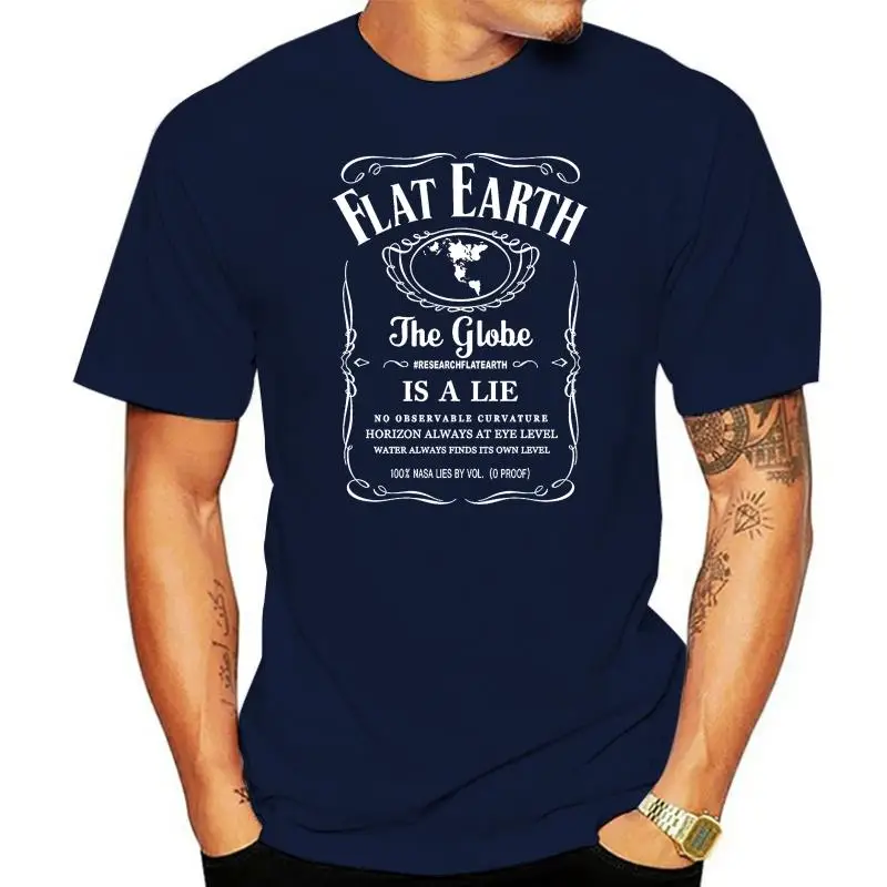 2022 Нова Лятна Висококачествена тениска Flat Earth t-shirt in black jack тениска Earth is flat Готина тениска