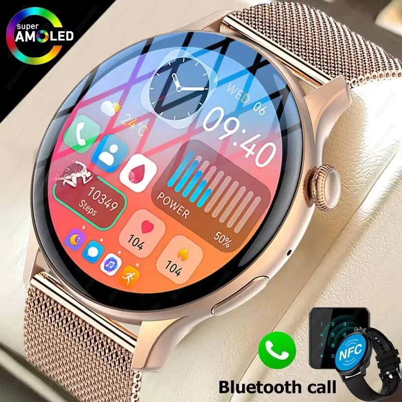 2023 Новите смарт часовници с NFC за жени и мъже, часовници за обаждания чрез Bluetooth, IP68, водоустойчив смарт часовници за спорт и сърдечния ритъм, фитнес за Huawei, Xiaomi