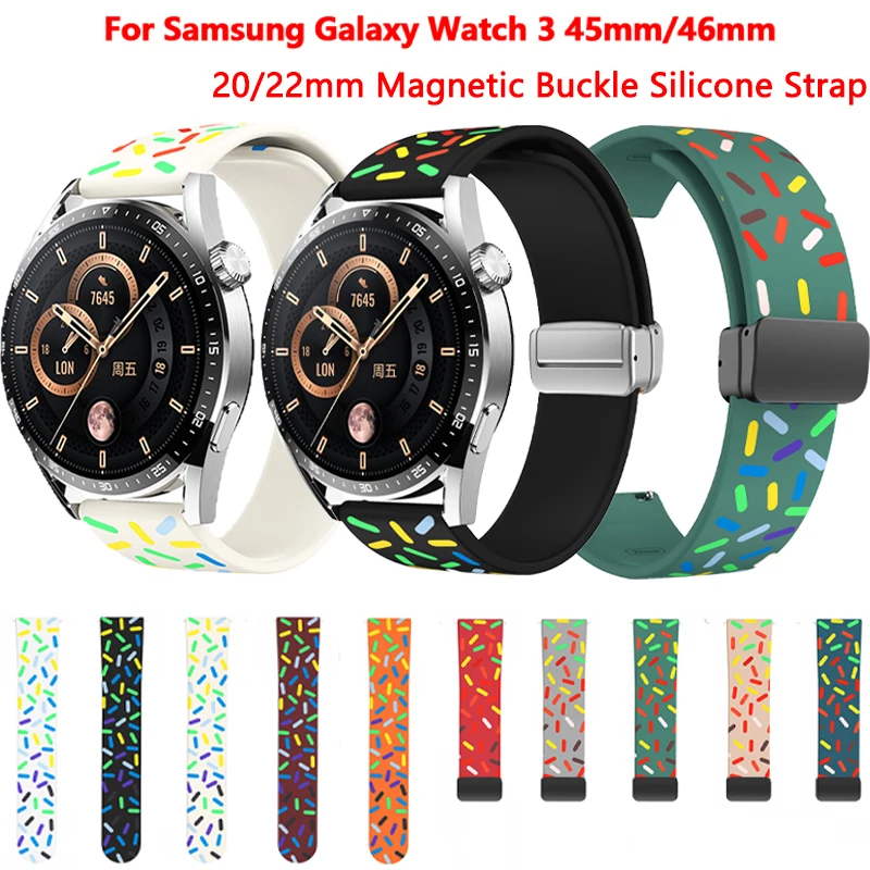 22 мм и Каишка за Китката С Магнитна Ключалка За Samsung Galaxy 3 45 mm/Gear S3 Силикон Гривна Huawei Watch 4 Pro/GT2/3 46 мм