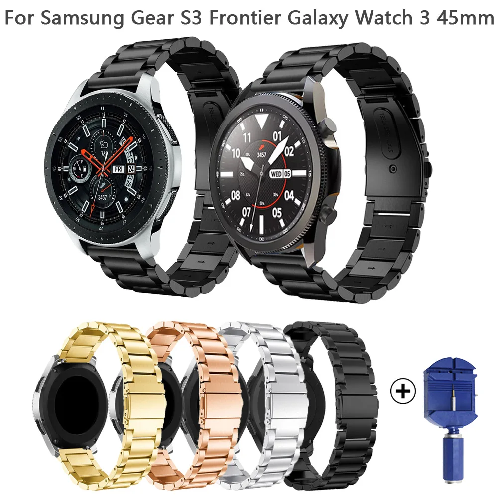 22 мм, Метални Смарт-Въжета От Неръждаема Стомана За Samsung Gear S3 Frontier Classic Galaxy Watch 46 мм 3-45 мм Смарт Въжета Гривна Каишка