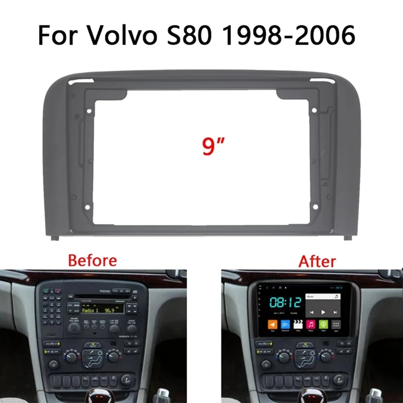 2Din Автомобилен Радиоприемник за Volvo S80 2001-2006 DVD Стерео Рамка, Плоча, Адаптер за Монтиране на Таблото Инсталиране на Ръба на Комплект Гарнитури