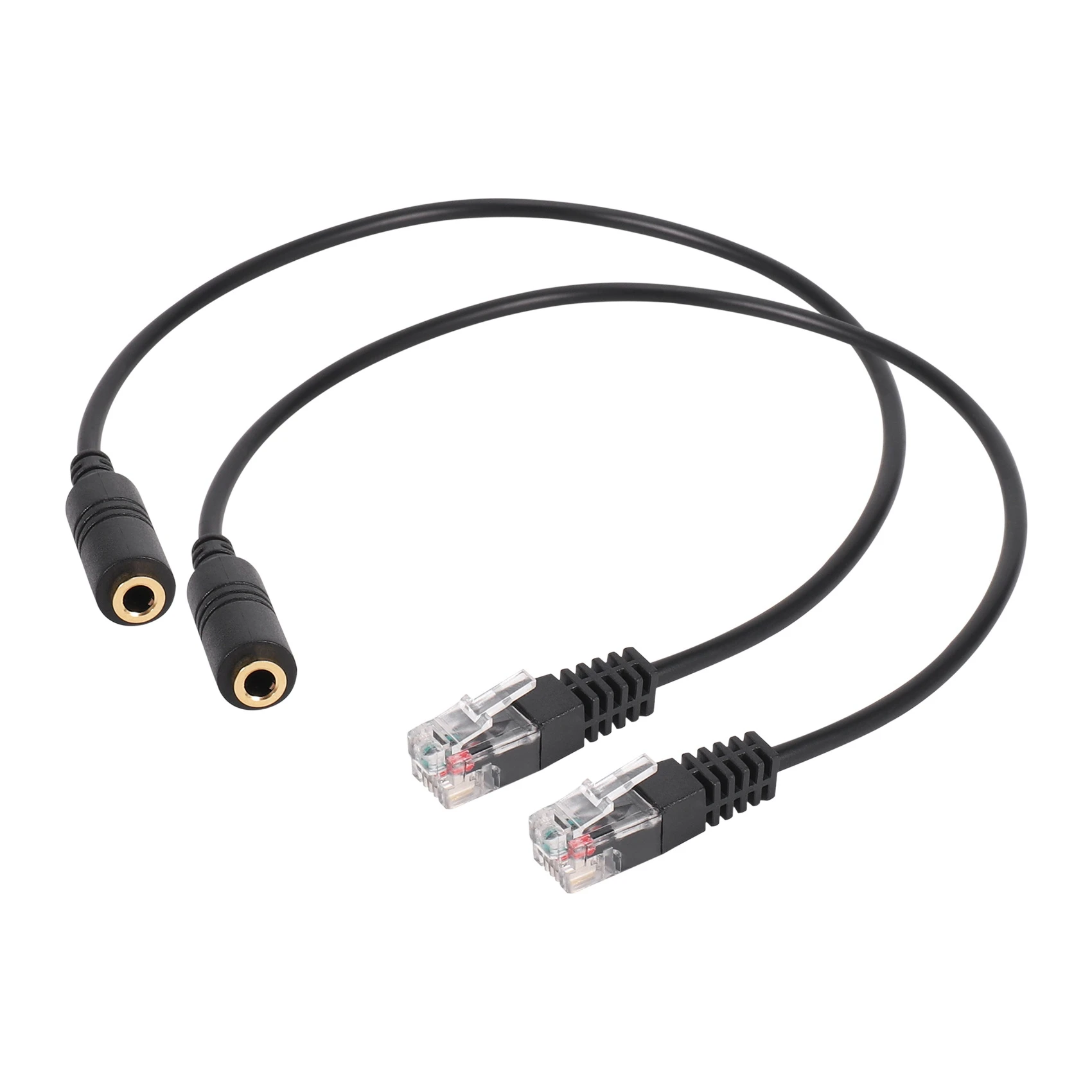 3,5 мм стерео слушалки за свързване към конектора на Cisco, жак RJ9, адаптер, кабел-конвертор, кабел от 2 елемента.