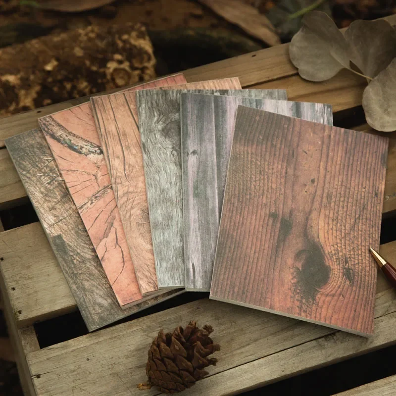 30 листа Винтажного материал, книгата Woodgrain Studio Series, училищна дъска за писане, албум за изрезки от материали, ръчно изработени 107 * 196 мм