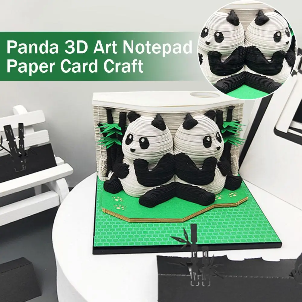 3D Бележник Панда Хуахуа Къщичка На Дърво Блок 3D Бележник Хартиени Подаръци Мини Резба Модел 3D САМ Децата Панда Хартиен Оригиналния Бележник F5N2