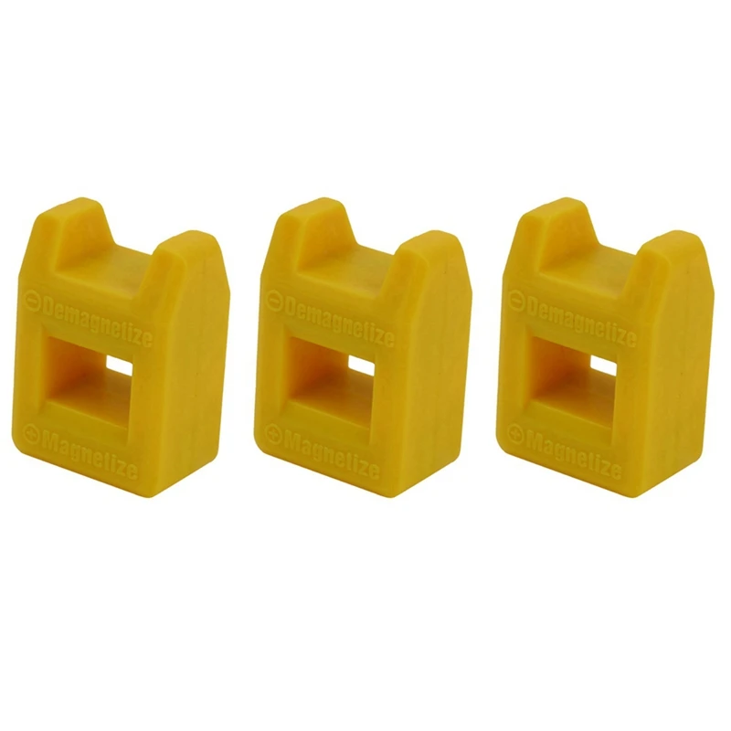 3X Отвертка, намагничиватель, размагничиватель, магнитен практичен приема Цвят: жълт