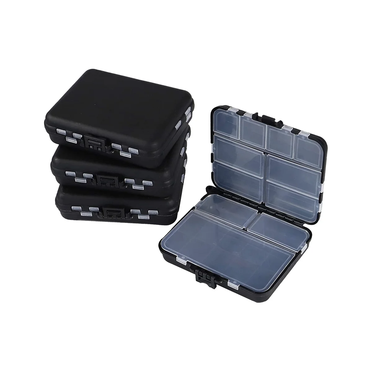 4 опаковки Мини-кутии за принадлежности, пластмасови риболовни организаторите, контейнери за съхранение на принадлежности, каяк