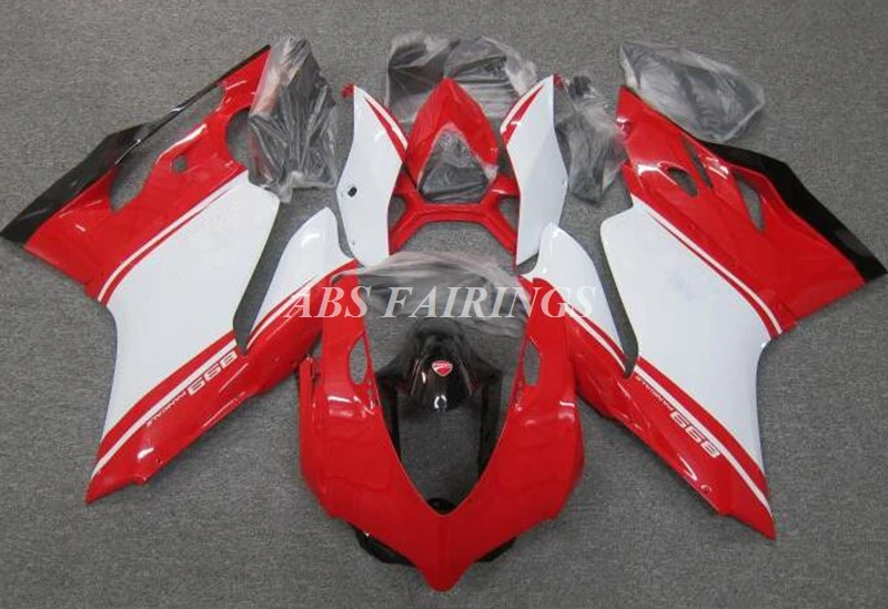 4Gifts Нов Комплект обтекател на мотоциклет от ABS-пластмаса, подходящ за Ducati 899 1199 panigale 1199S 2012 2013 2014 2015 Поръчка Червено Бяло