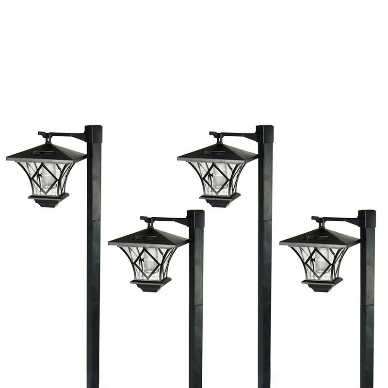 4шт 1,5 м led традиционните градински лампи стълбове на слънчевата енергия, стълб на фенер, светлината на декор
