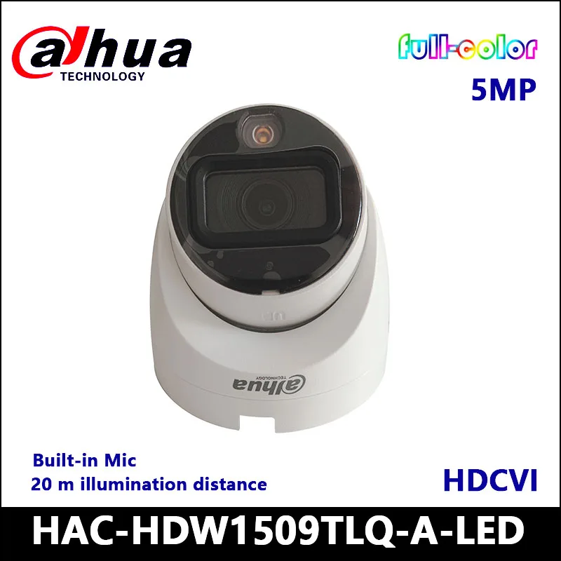 5-Мегапикселова пълноцветен помещение HDCVI Eyeball Dahua HAC-HDW1509TLQ-A-LED с вграден микрофон 120 db WDR True, видео изход 3D NR 16:9