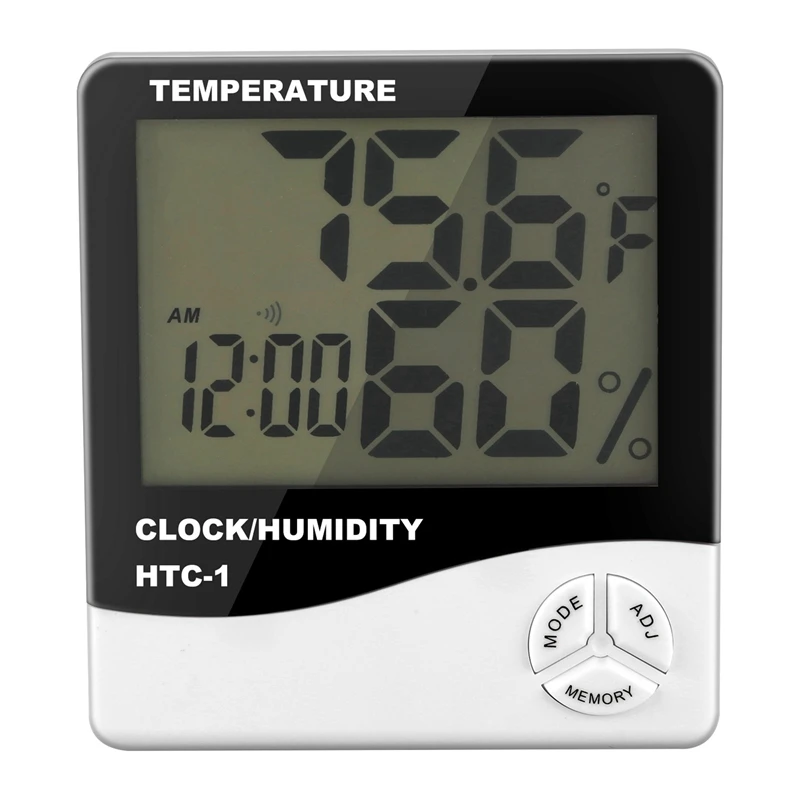 5X Цифров LCD Дисплей Закрит Открит Електронен Измерител на Температура и Влажност на въздуха Термометър, Влагомер метеорологичната станция Будилник