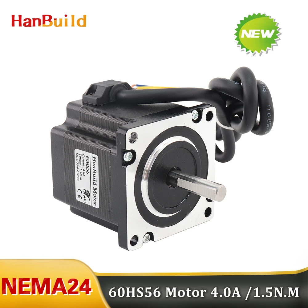 5шт 60 мотор 1,8 градуса Nema24 Стъпков Двигател 60HS56 1,5 Н.М 4.0 A 4-выводный за Оборудване на Монитора 3D принтер 24V Стъпков Двигател