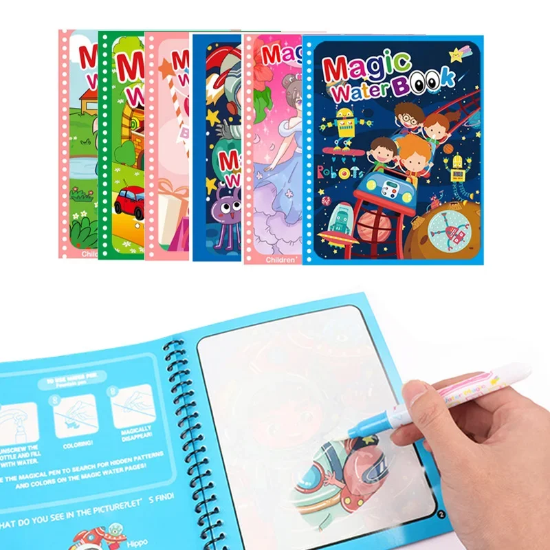 6 Видове играчки Монтесори Множество награда оцветяване на Вълшебна книгата за рисуване с вода Сензорни играчки за ранно развитие за деца, Подарък за рожден Ден