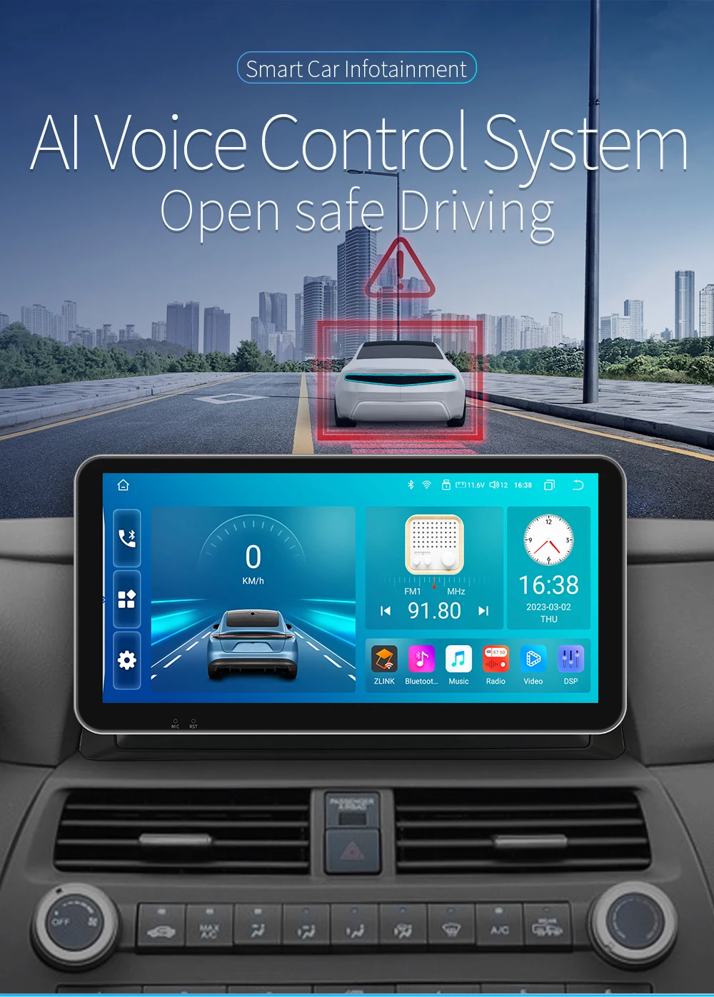 7862 радиото в автомобила на Android за Honda Accord 8 2008-2013 мултимедиен плейър GPS навигация Стерео Carplay 2din на екрана на главното устройство