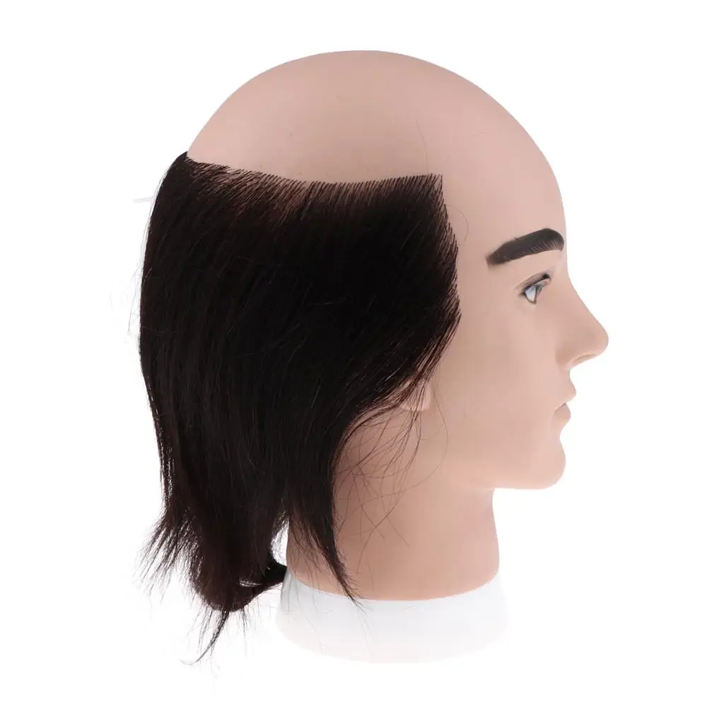8 Мъжка глава с истински черни човешките коса, стоп-моушън главата на фризьор