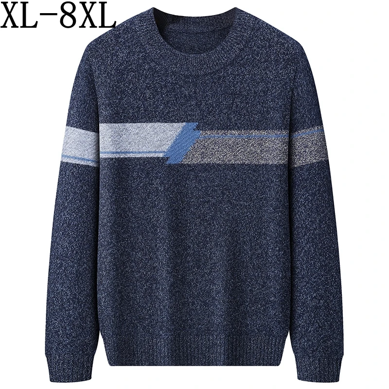 8XL 7XL 6XL Новият Есенно-Зимния Висококачествен 100% Вълнен Пуловер За Мъжете, Меки Топли Мъжки Пуловери, Всекидневни Пуловер Homme