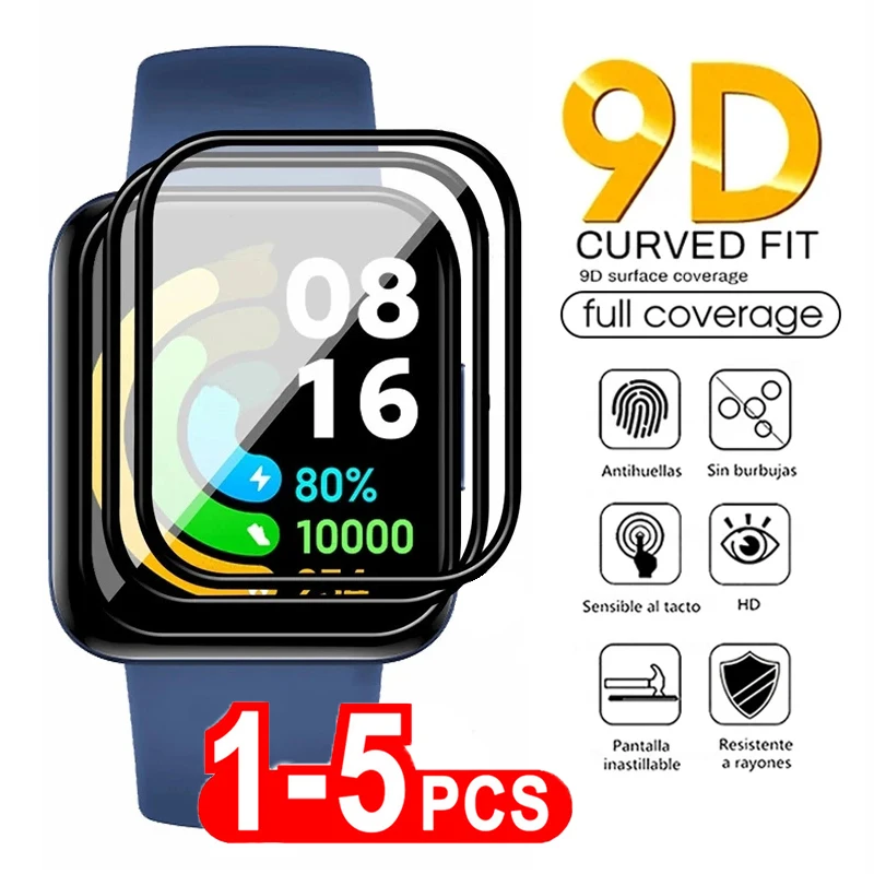 9D Изогнутое Меко Стъкло Темперирано Филм За Xiaomi Watch 2019 Lite Цвят на цял екран Защитно Фолио За Redmi Watch 2 3 Lite Active Poco